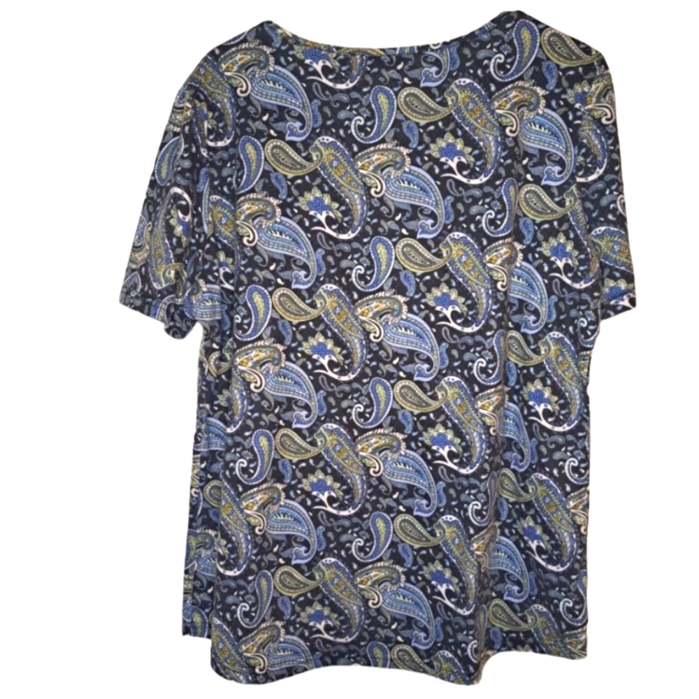 Yidarton Short Sleeve Paisley Tee Plus Size 2XL - Picture 2 of 3